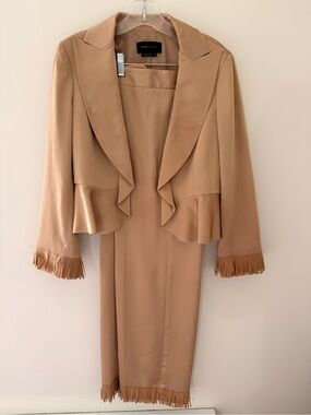 BCBGMaxAzria Tan Lightweight Coat & Pants